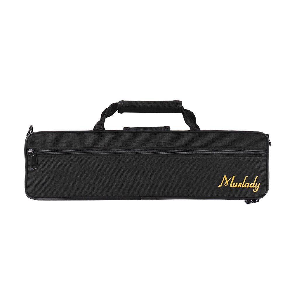 Muslady 16Holes C Flute Case Gig Bag Backpack Box Water-resistant 600D Cotton Padding with Strap Top Carry Handle Cleaning Cloth