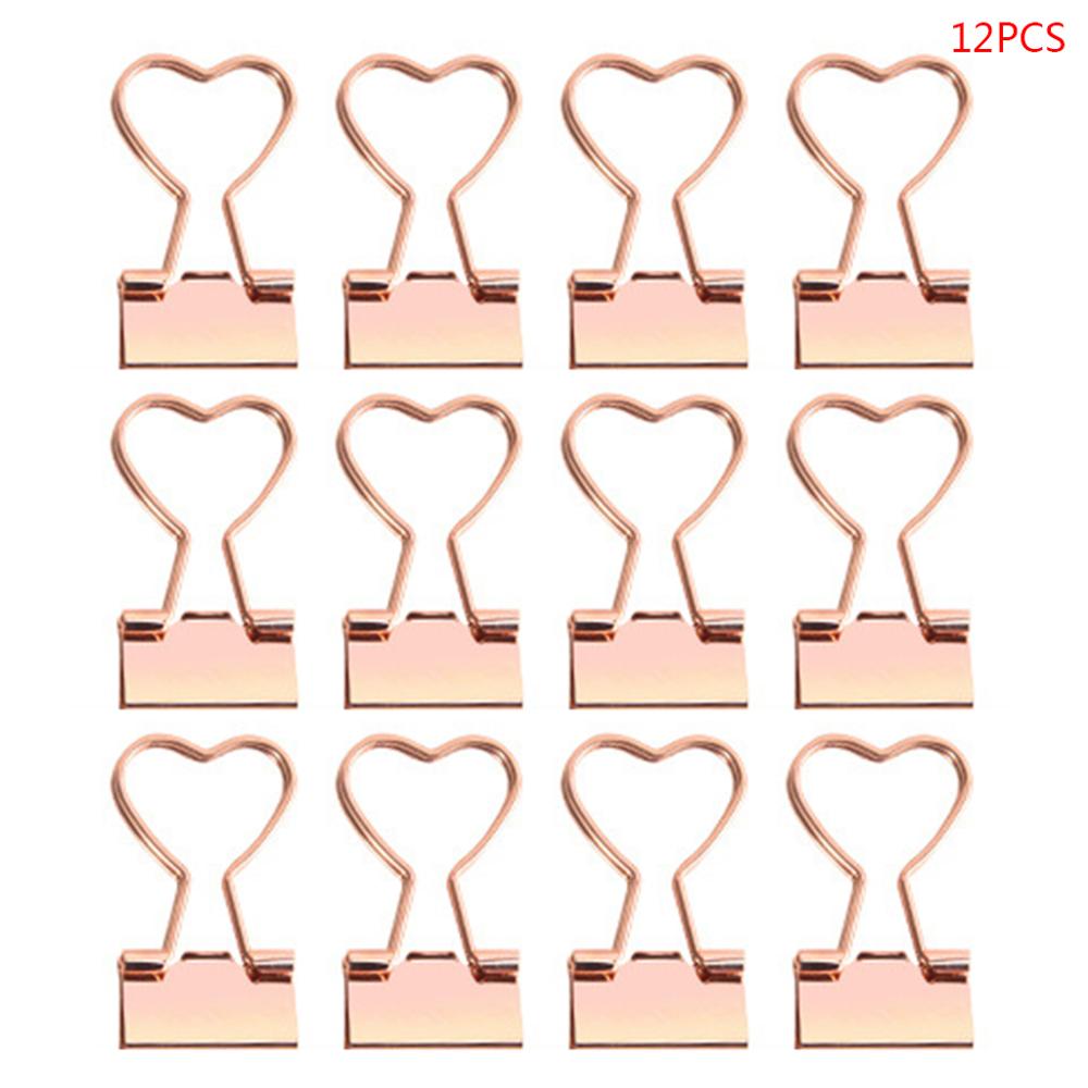 12pcs Cat Heart Cactus Binder Clip Paper Pile Photo Message Ticket Clips Organizer Korean Office School Supplies M17F: B