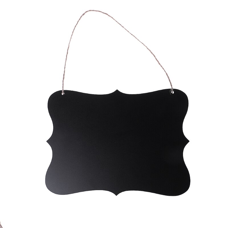 Rectangle Hanging Wood Blackboard Double Sided Erasable Chalkboard Message Board U4LD