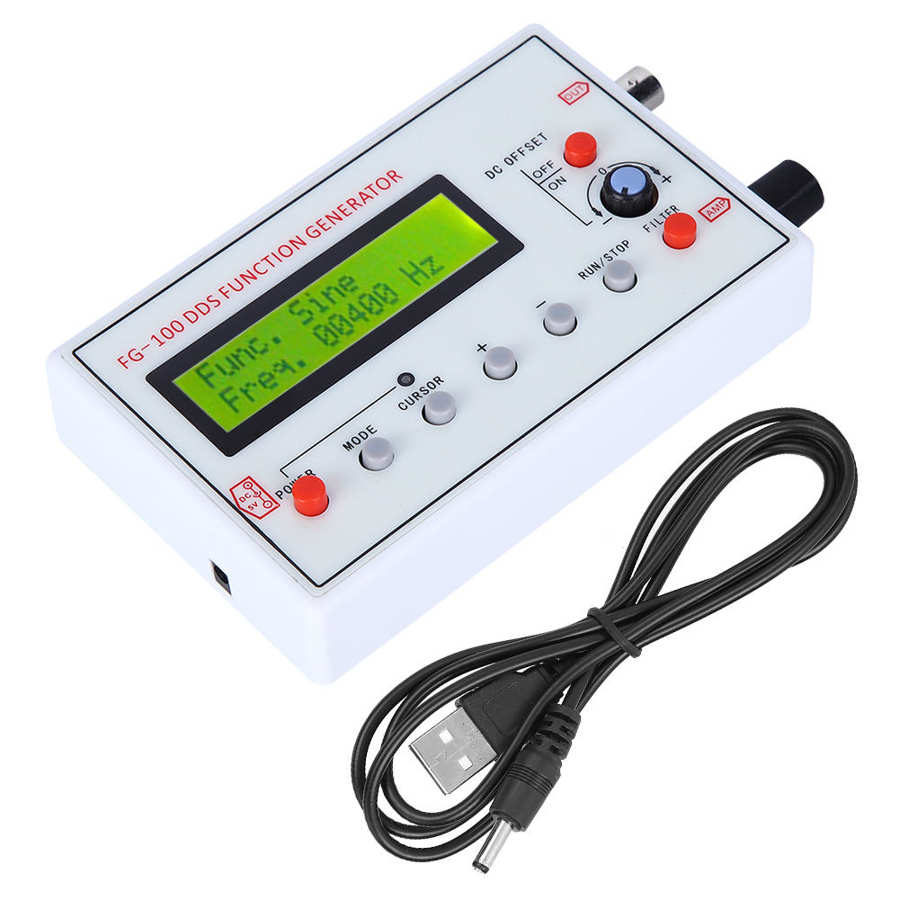 DDS Signal Generator Sine 1Hz~500kHz Signal Counter Square Frequency Sawtooth Wave Waveform Probe Pulse Adjustment