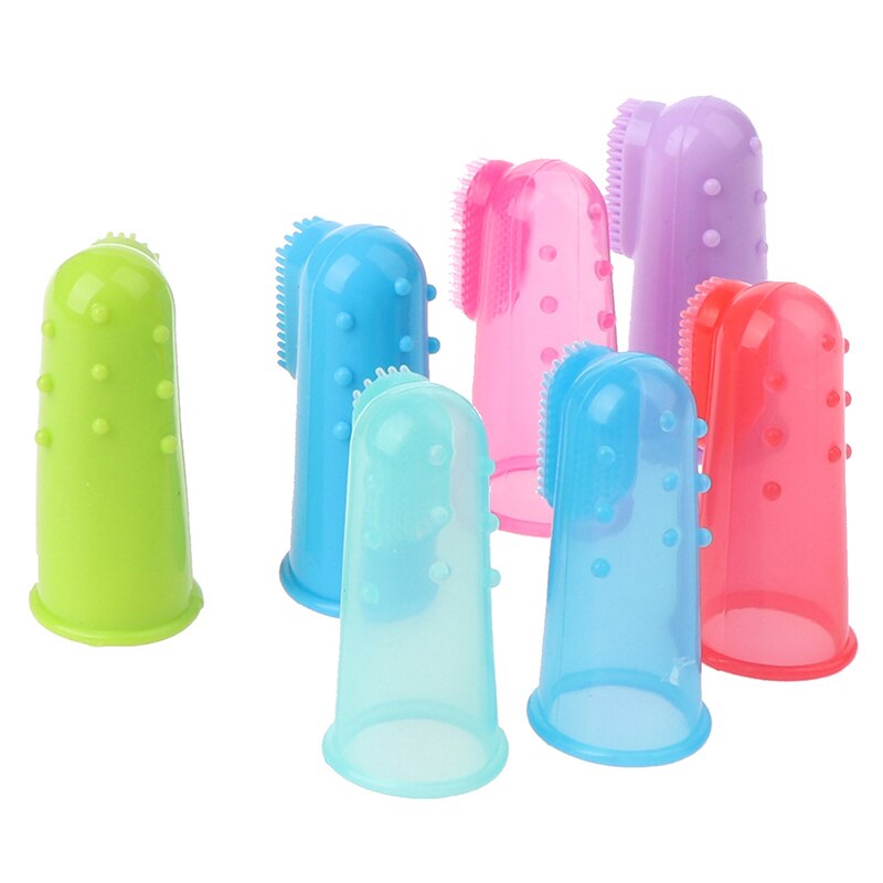 Cepillo de dientes de silicona Natural para mascotas, productos de cuidado de limpieza Dental suave para gatos y perros, juguetes suministros para mascotas de limpieza antimordida