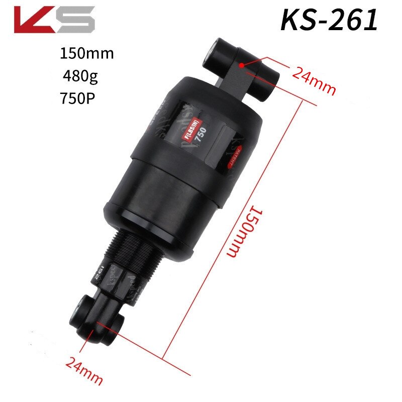 KS KS-261 amortisseur vtt vélo doux queue cadre ressort arrière chocs pliant vélo électrique Scooter amortisseur 120-170mm