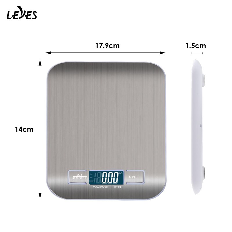 Kitchen Scale Electronic Food Scales Gram Digital Balance LCD Display Weight Ounces Cuisine Ultra Precision Weighing Waterproof