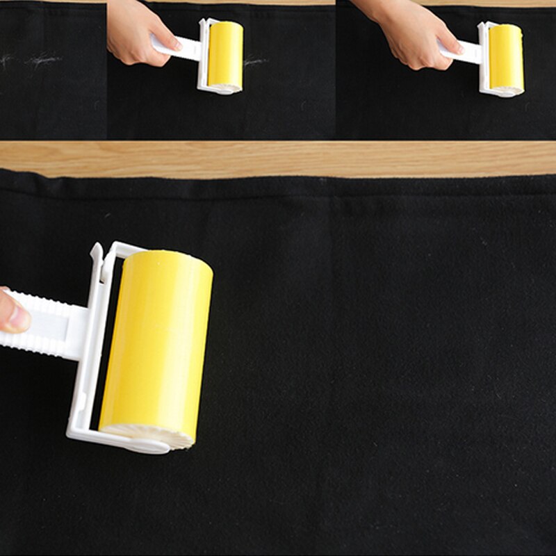 1pc Portable Washable Anti-Static Clothes Dust Removal Sticky Hair Tumble Lint Rollers for Wool Clothing Bedding with Cover