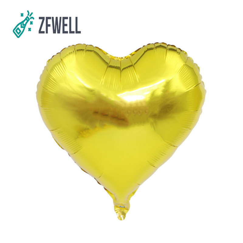 Zfwell 5 stk/parti 18- tommer hjerteformet aluminiumsballong brudekjole layout kjærlighetsballong valentinsdag festscene dekorasjon .9: Gull