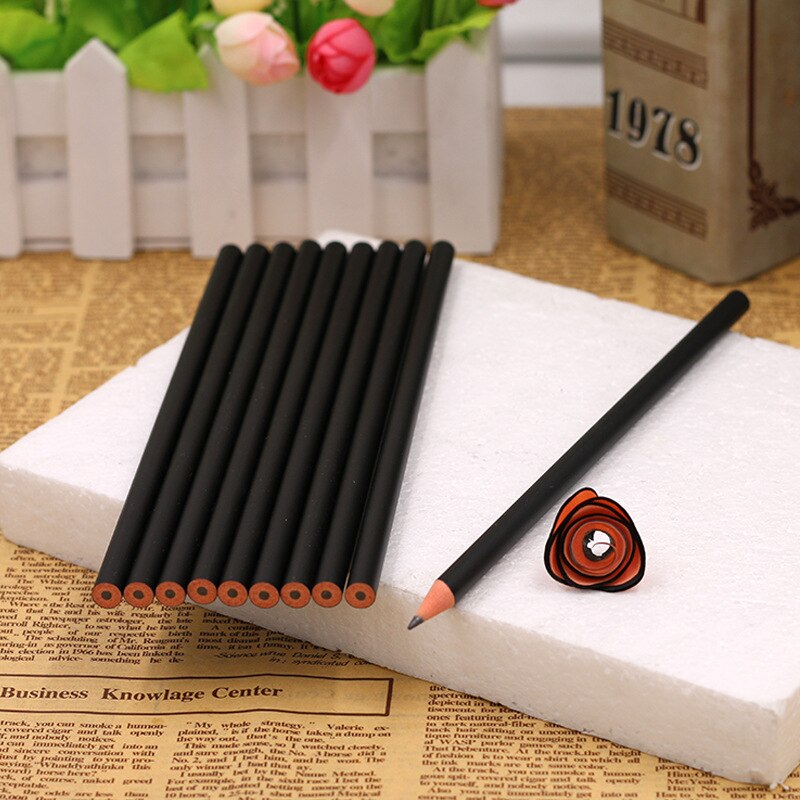 Black minimalist pencil HB wooden pencil sketch pencil learning office writing pen school writing supplies