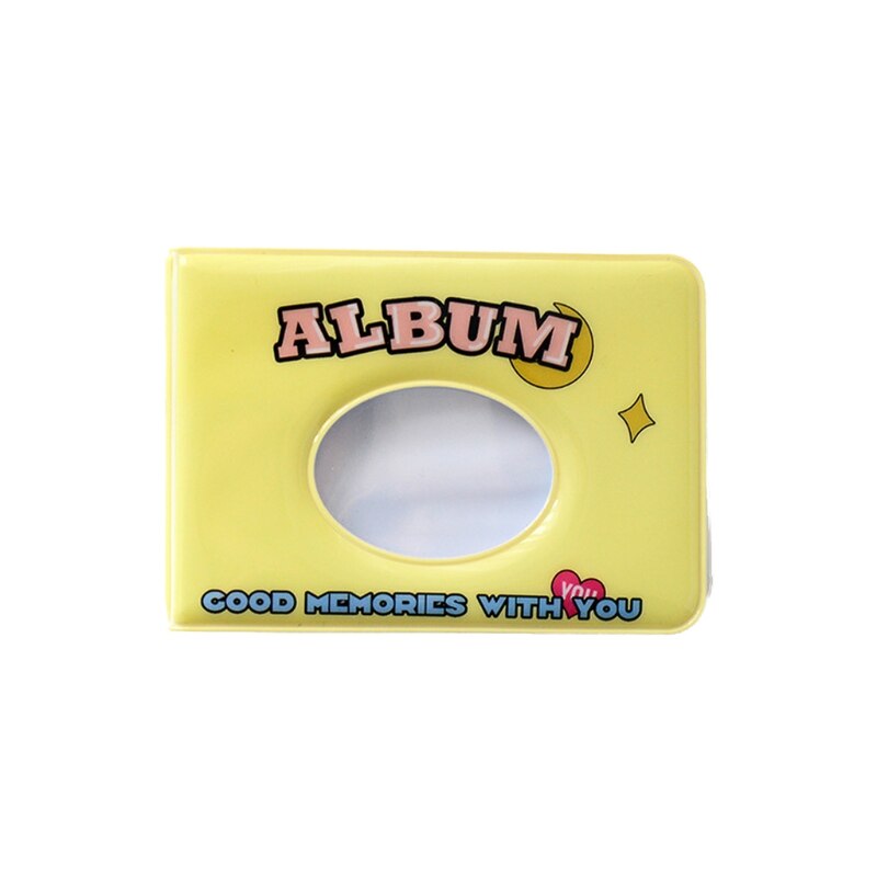 T84E Mini Photo Album Pocket Album for Student Cards Small Postcard INS Wind Hollow 3 Inch 36 Photos Storage Case: YELLOW