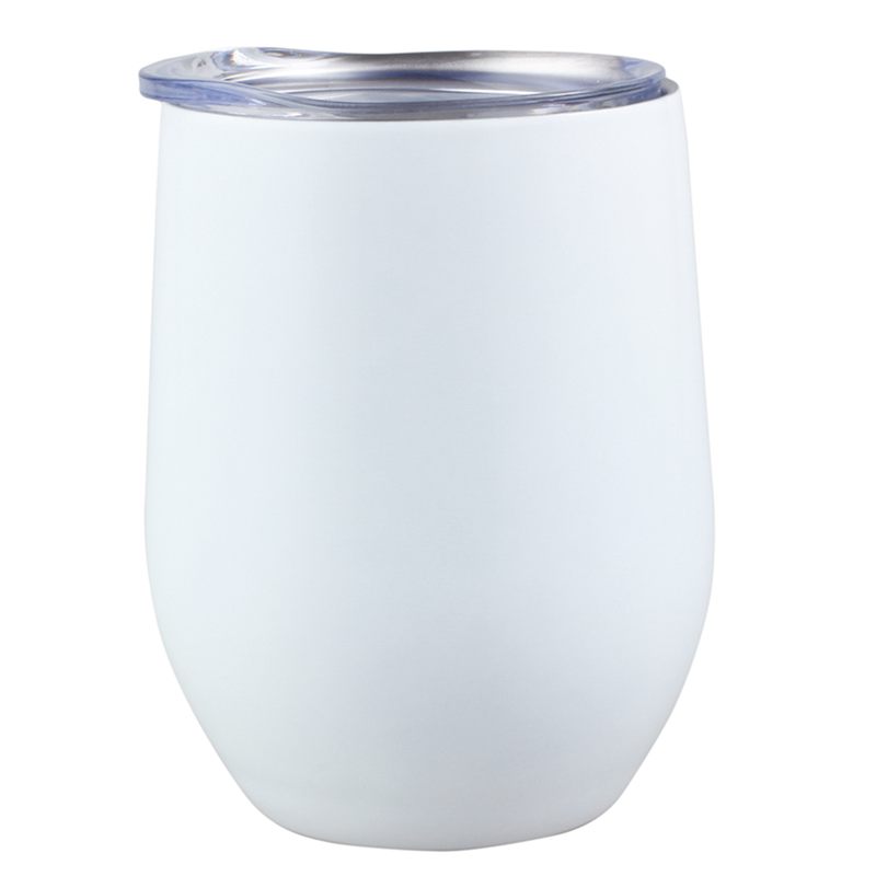 12 OZ Stainless Steel Wine Glasses, Vacuum Insulated with Lids Double Wall Stemless Metal Wine Glass for Outdoor Travel, Red Whi