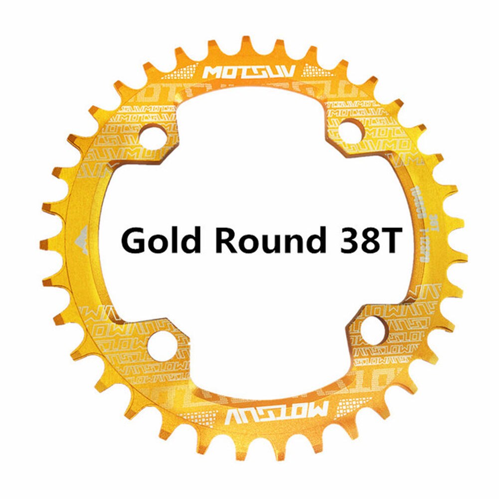 Bicycle Crank 104BCD 32t34t36t38t Round Chain Link Narrow Width Sprocket Rim Crank Auxiliary Single Speed Chain Disc Gear Plate: Red