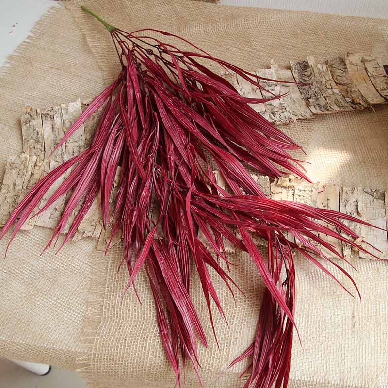 Hojas colgantes para pared de cascada de 87cm Reed, plantas artificiales, flores falsas, bodas, fiestas, Navidad, decoración del hogar DIY: wine red