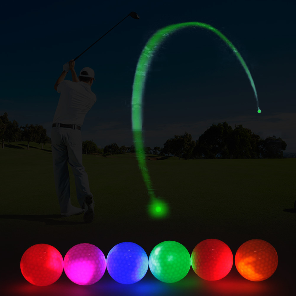 Luz intermitente de 6 colores, bolas de Golf Led brillantes, accesorios portátiles para practicar, duradero