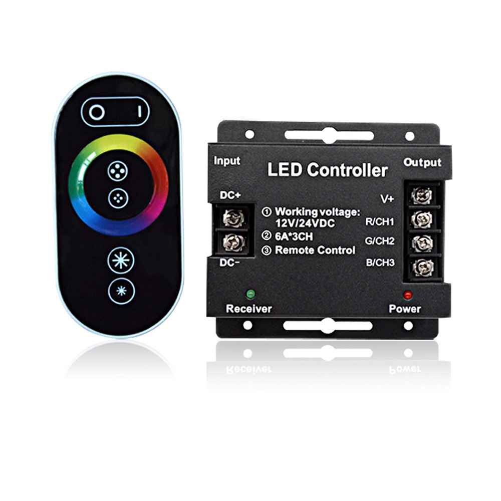 DC12V-24V Led Controller 6Ax3channel 18A RF Wireless Touch RGB Controller Touch Panel Dimmer Voor Led Strip Licht Tape