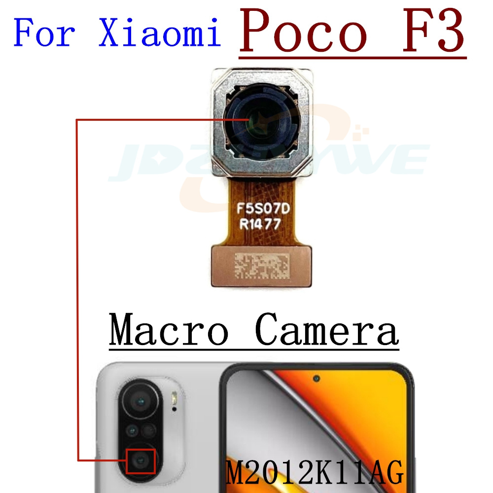 Cámara Frontal trasera para Xiaomi Poco F4 F3, Selfie Frontal, módulo de cámara ancha trasera principal, piezas de Cable flexible: Blanco