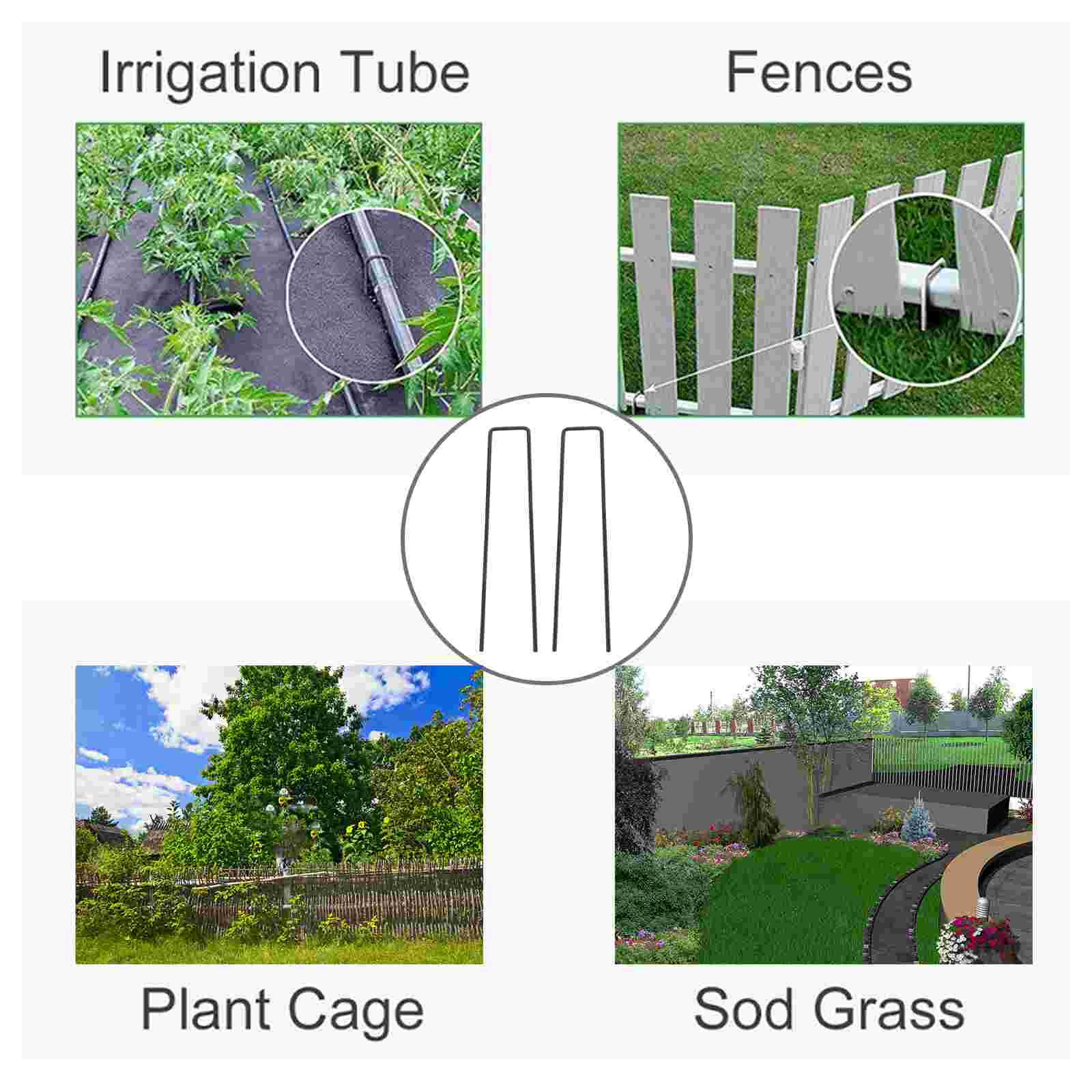 Clous épais en forme de U pour pelouse de jardin, outils de fixation pour l&#39;extérieur, 20 pièces