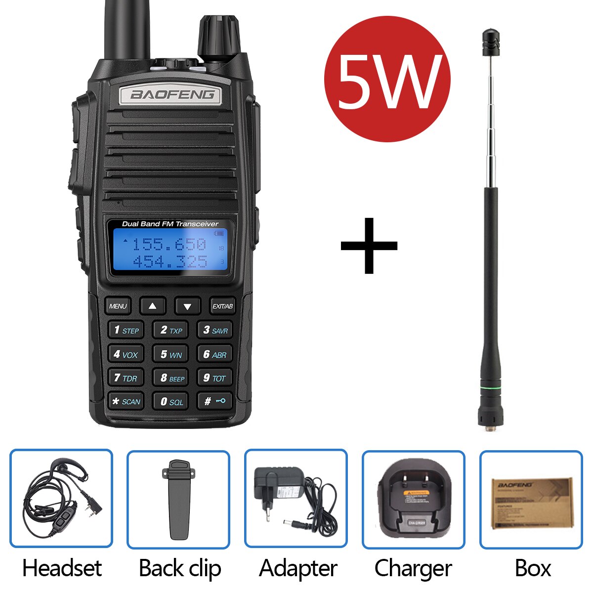 BaoFeng UV-82 walkie-talkie 5W VHF UHF Baofeng podwójny PPT UV 82 dwukierunkowe Radio 10 KM Baofeng UV82 Transceiveruv UV9R UV5R Ham Radio: add 775