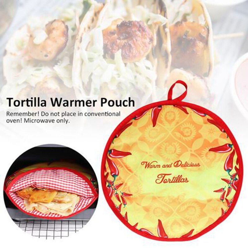 Tortilla crêpe réchauffeur Tortilla sac micro-ondable isolé tissu support de pochette pour farine de maïs Burrito 12 "Tortilla plus