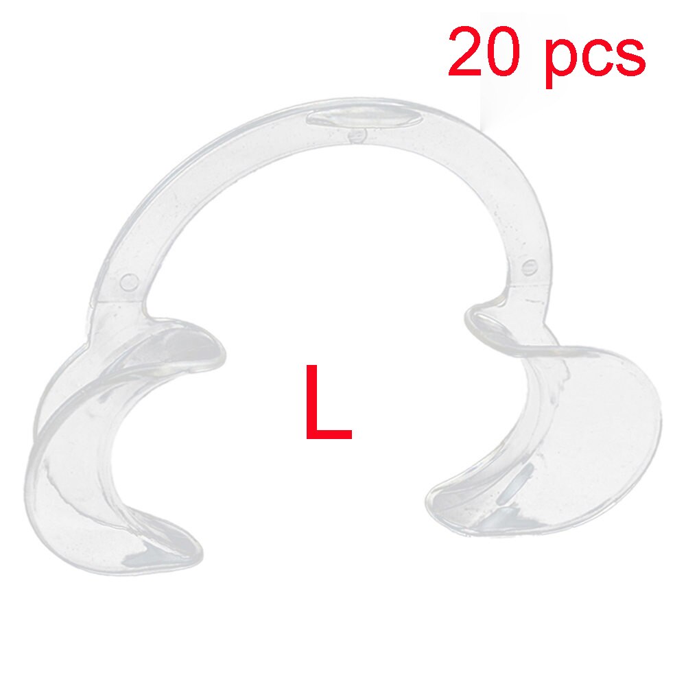 20 pcs C Shape Mouth Opener Elastic Dental Tools Cheek Retractor Mouth Spreader Lip Oral Support Dentist Materials: 20pcs transparent L