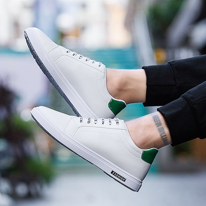 Herr skateboard skor sport utomhus sneakers kostym vita sneakers platta skor låg topp bra
