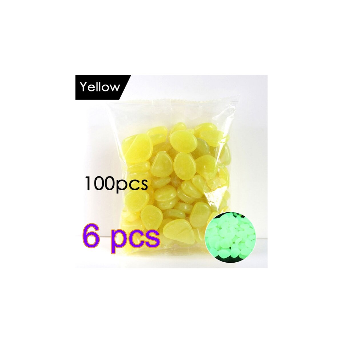 Tuin Decoratie Gangpad Planten Gloeien In Het Donker Gloeiende Steentjes Aquarium Decoratieve Steentjes Gloeiende Steen Jardin: Yellow