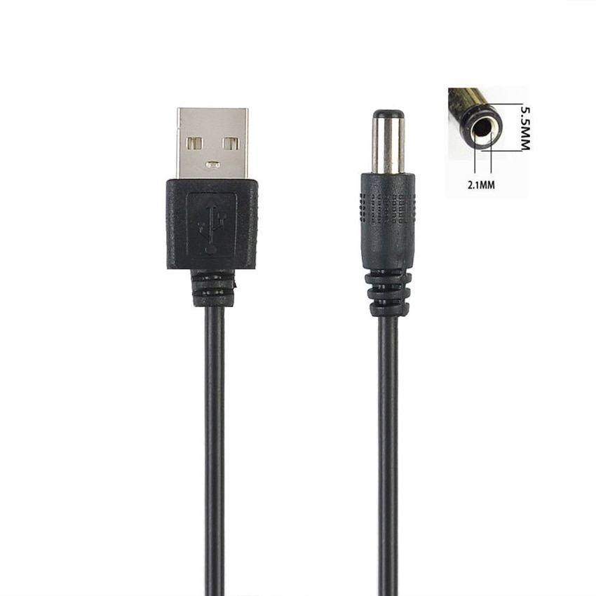 Câble d&#39;alimentation USB A mâle vers 2.1/2.5*0.7/4.0*1.7/3.5*1.35, 5.5mm, 5V DC