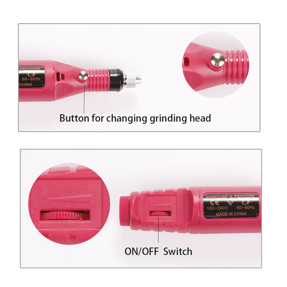Electric Nail Drill Bits Set Milling Drill Machine for Manicure Nail Art Sanding File Gel Remover Mill Cutter Pedicure Apparatus