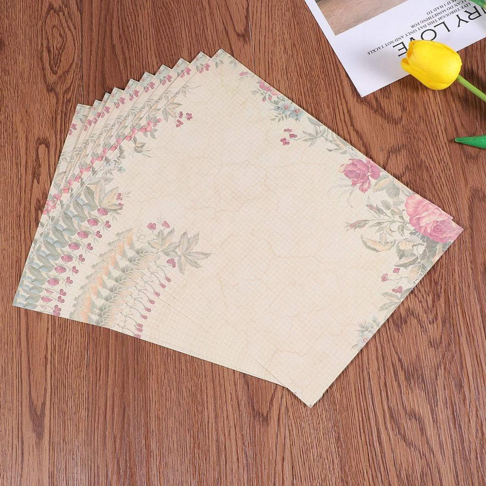 10 Pack Writing Paper Letter Paper Vintage Letter Writing Set Stationery Business Party Invitations Retro Flower Letter Paper