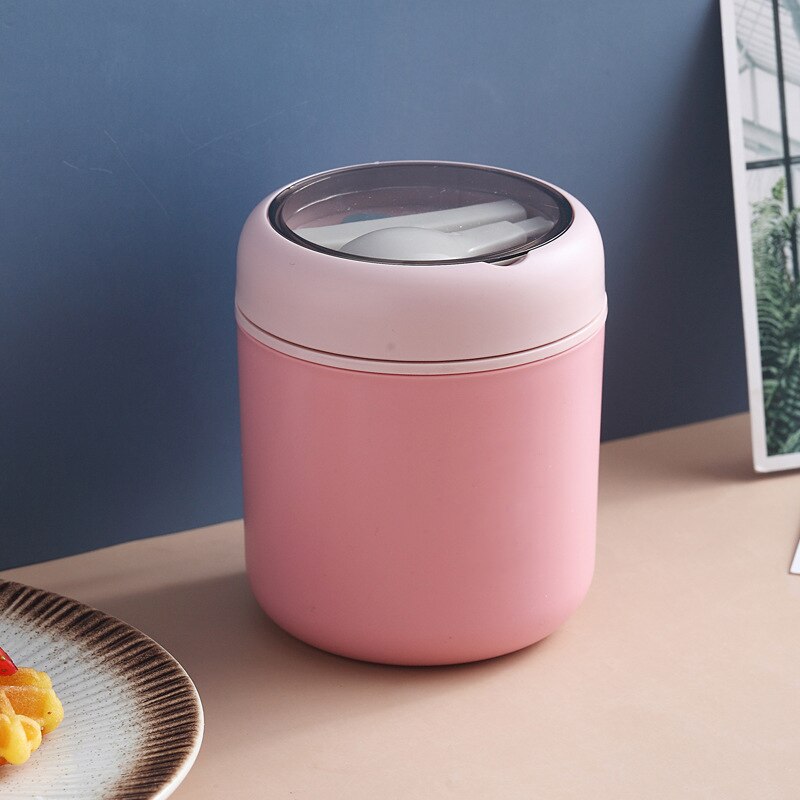 Insulated Container Leak Proof Food Soup Container Lunch Thermoses For School Office Thermal Lunch Box Bento Bowl: Pink