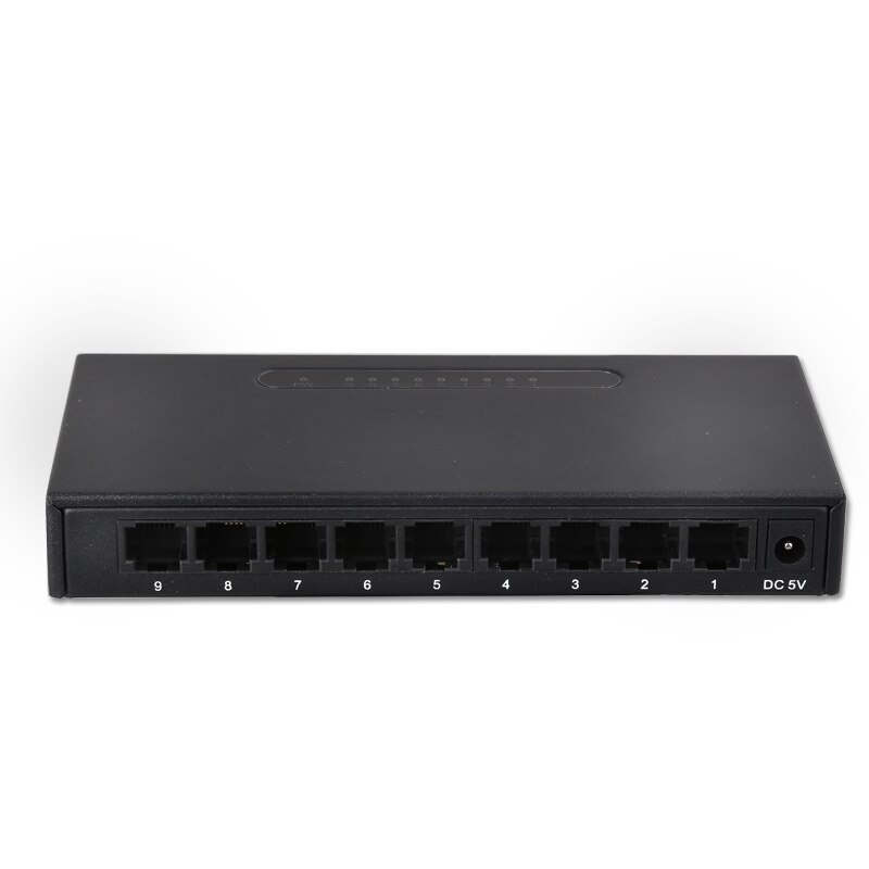 9-Poort RJ45 Switch Hub Lan 10/100 Mbps Full-Duplex Ethernet Desktop Netwerk Switch Eu Au Plug: metal  EU plug