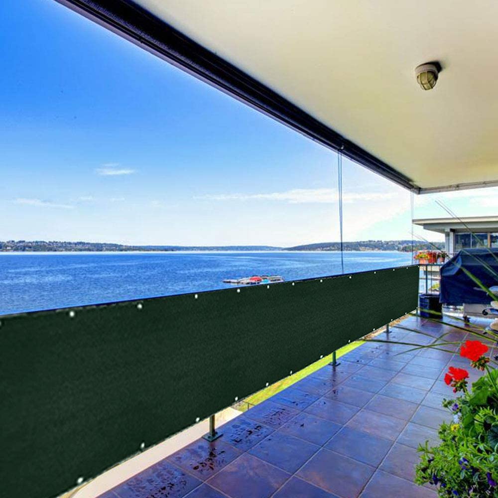 Privacy Fence Screen Mesh,Patio Deck Privacy Screen Shade Netting for Balcony Porch Deck Terrace Patio Backyard Railing -Green