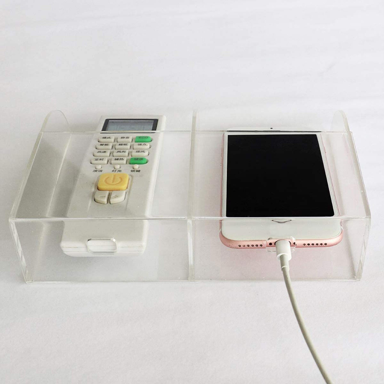 Wall Mounted Transparent Acrylic Desktop Finishing Holder Remote Control Holder Organizer Storage Box Holder Case Wall Mount