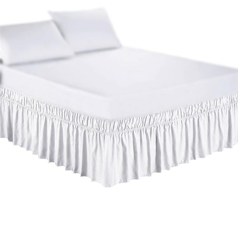 Vikle rundt i sengen nederdel elastisk seng flæser let pasform let af fade resistent ensfarvet seng nederdele hotel stof spredt: 204 x 152cm