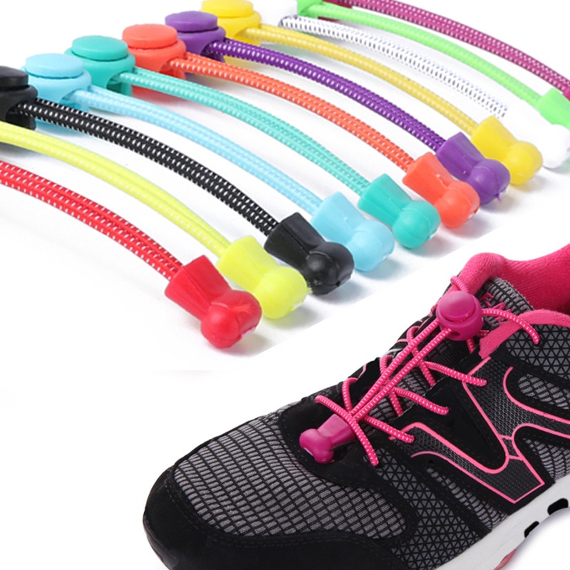 3 Types Elastic No Tie Shoelaces Locking Round Shoe Laces Shoestrings Running/Jogging/Triathlon