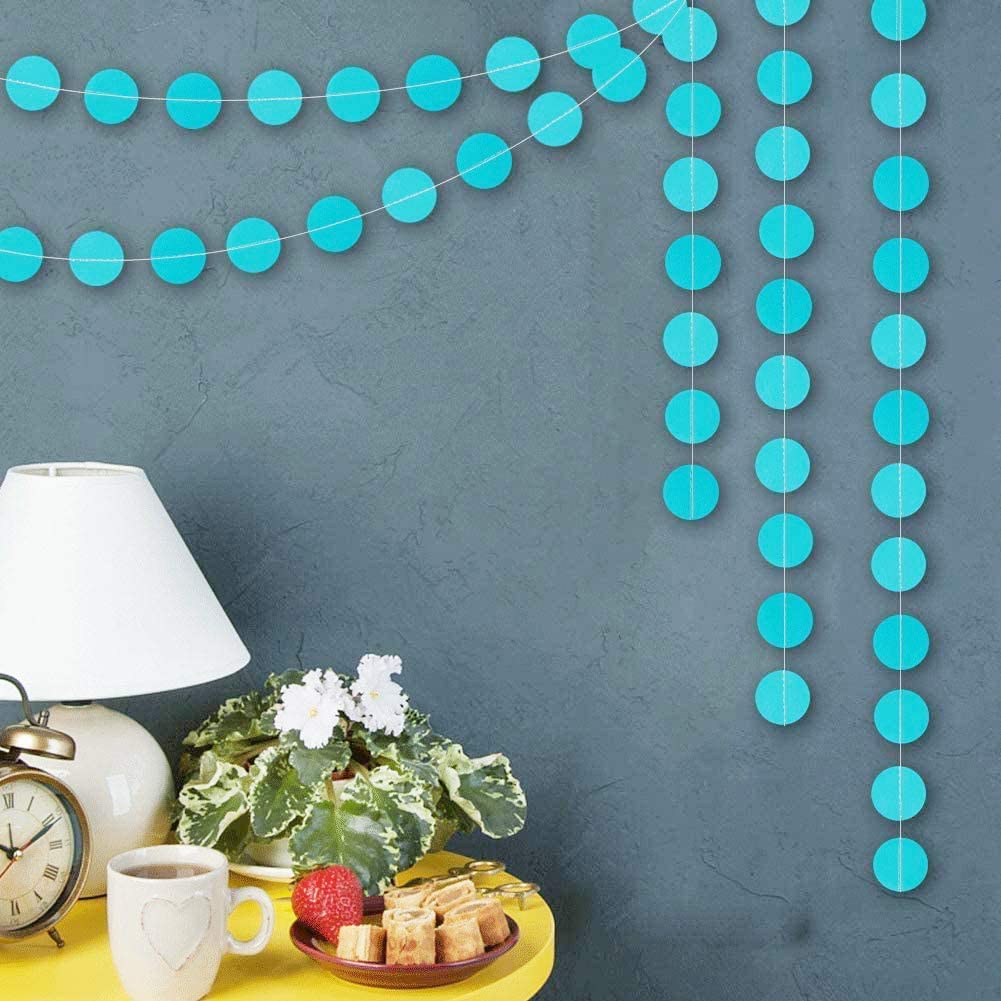 Under The Sea Birthday Party Decor Sky Blue Paper Circle Dots Garlands for Backdrop for Birthday Wedding Baby Shower Decorations