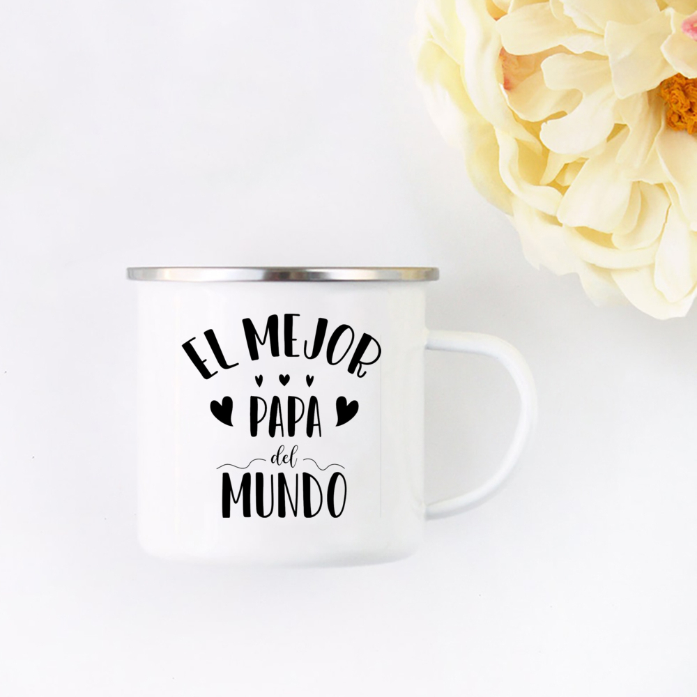 TU ES EL MEJOR PAPA EN EL MUNDO Taza esmaltada Café Té Taza esmaltada Bebida Agua El mejor original y divertido para el día del padre: Negro