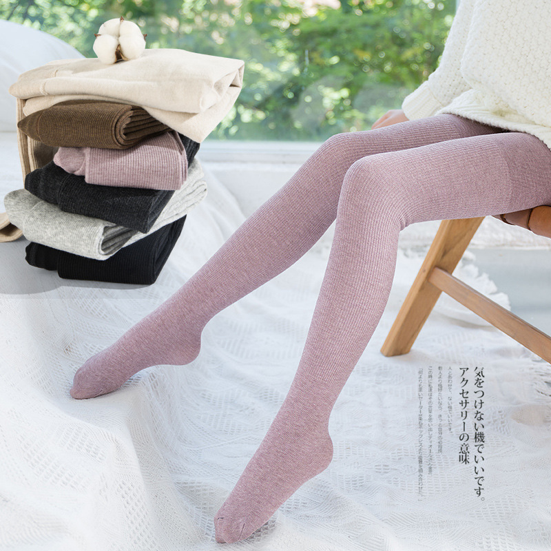 Pantimedias de rayas verticales para niñas, medias de terciopelo grueso esmerilado, cómodas y transpirables, piernas delgadas, 3-8 años, otoño e invierno, novedad de