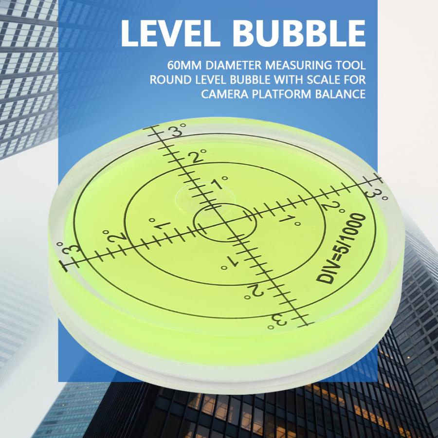 Digitalt inklinometer niveau boble 60mm diameter måleværktøj rund med skala til kamera platform balance niveau måling