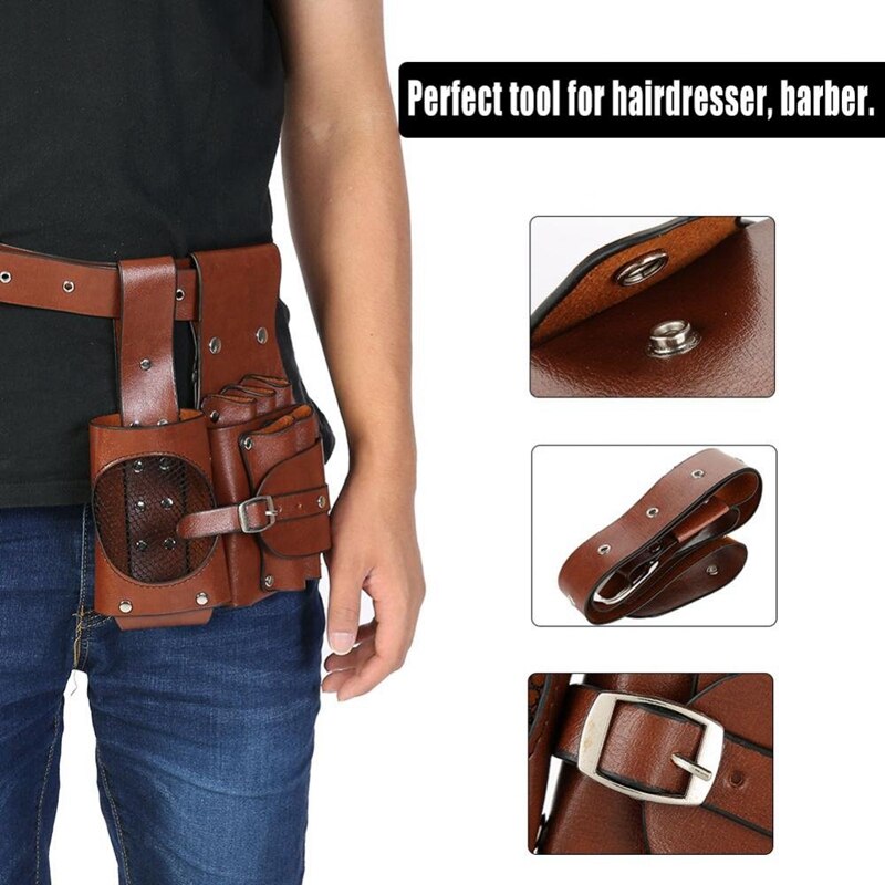 Auau-Kapper Tool Riem Kapper Professionele Pu Waterdicht Taille Pouch Voor Schaar Kam Clip Opslag