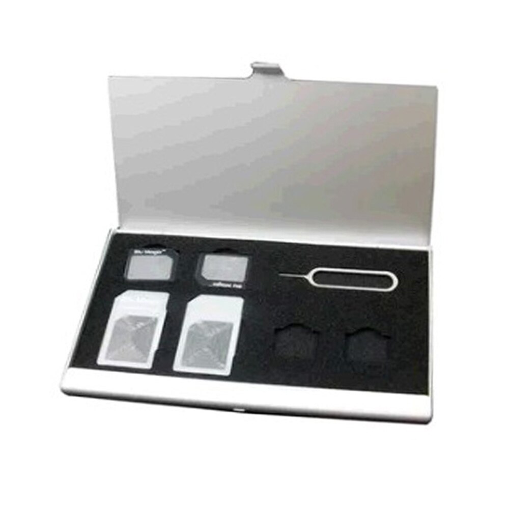 Single-layer Aluminum SD Card Box Apple Samsung 56 Mobile Phone Memory SIM Card Box Nano Card Package Storage Box