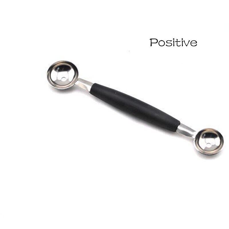 Rustfrit stål vandmelon frugt melon ske dobbelt størrelse køkkenværktøjssæt