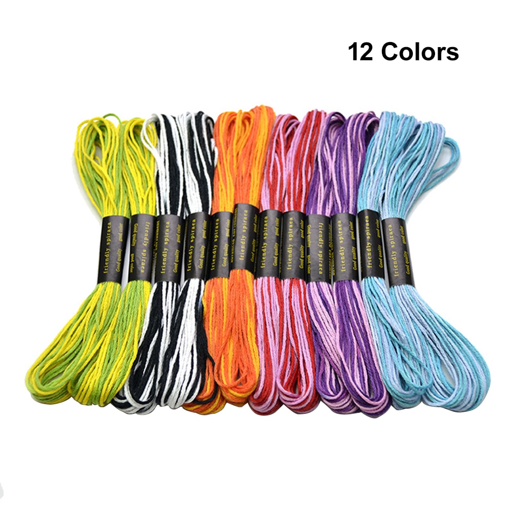 50pcs 12pcs DIY Sewing Embroidery Floss Skein Beginner Cross Stitch Thread Polyester Soft Needlecraft Tailor Household