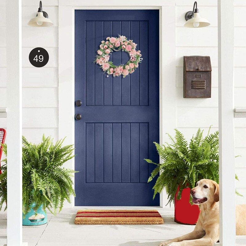 Realistyczne ręcznie różbyć winnym wianki na frontowe drzwi, okna, wesele, dekoracje ścienne-17 Cal sztuczne wianki na drzwi