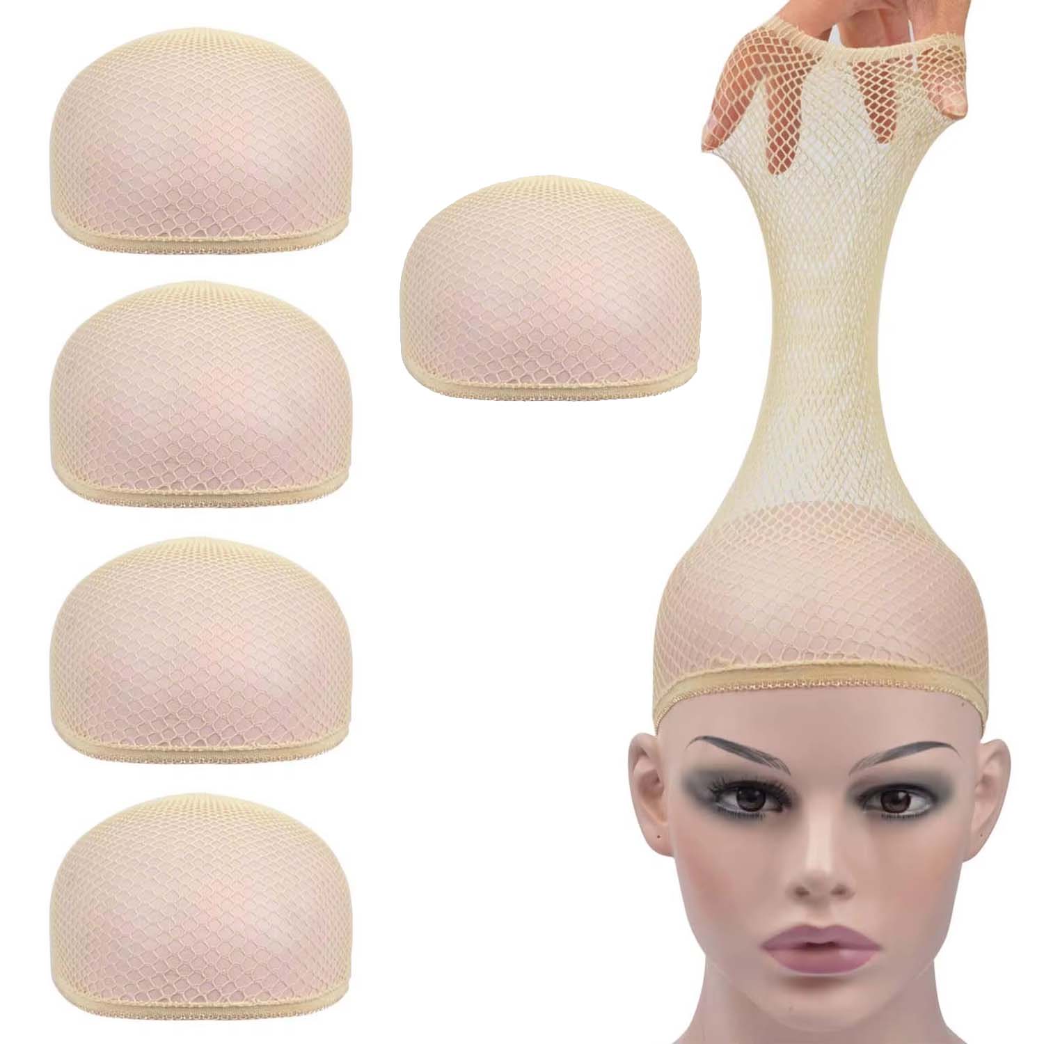 Gorro de malla para peluca, red para el cabello de nailon, nuevas redecillas elásticas para el cabello, gorros de peluca tejidos de malla a la para hacer peluca para mujer: Blonde