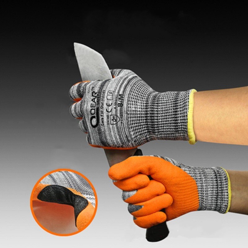 Level 5 Cut-resistant Work Gloves Reinforced Joint Non-slip Palm Piercing-proof Mechanic Repair Gaerdening