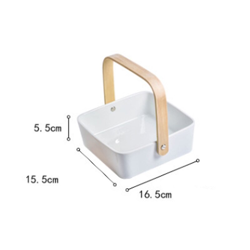 Nordic Ceramic Candy Dish Nut Candy Baskets Multi-grid Dried Fruit Nut Snack Storage Plates Kitchen Decorative Tray with Handle: 4