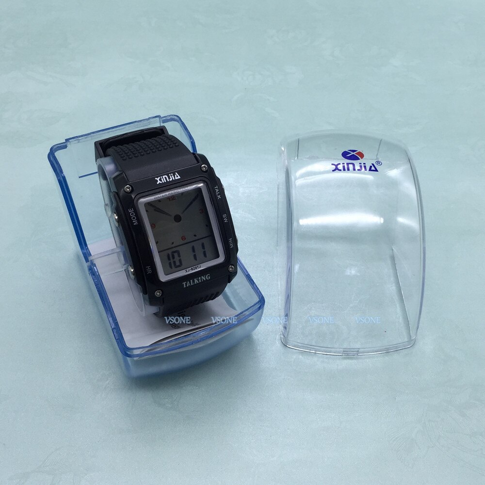 Rechthoekige wijzerplaat, spaanstalig horloge voor blinden en ouderen, elektronische sporthorloges 829ts- zwart