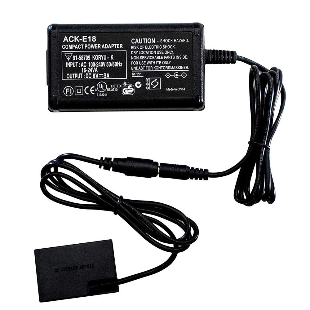 KUTOU remplacement ACK-E18 adaptateur secteur DR-E18 connecteur cc chargeur pour Canon EOS RP 77D 800D 760D 750D 200D II 9000D caméra