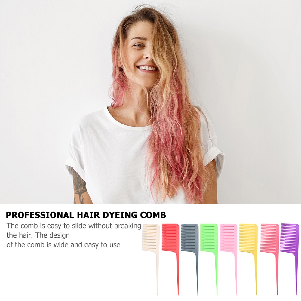 Hair Hairstyle Styling Tool Plastic One-Way Hair Dyeing Tail Comb Hairdressing Highlighting Sectioning Brush hair Accessories