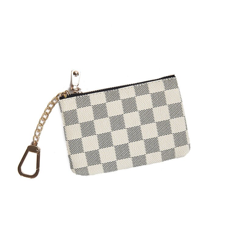 Zipper Ladies Short Wallet Coin Pouch Purse Wallet PU Leather Clutch Bag Large Capacity Ladies Unique Wallet: white