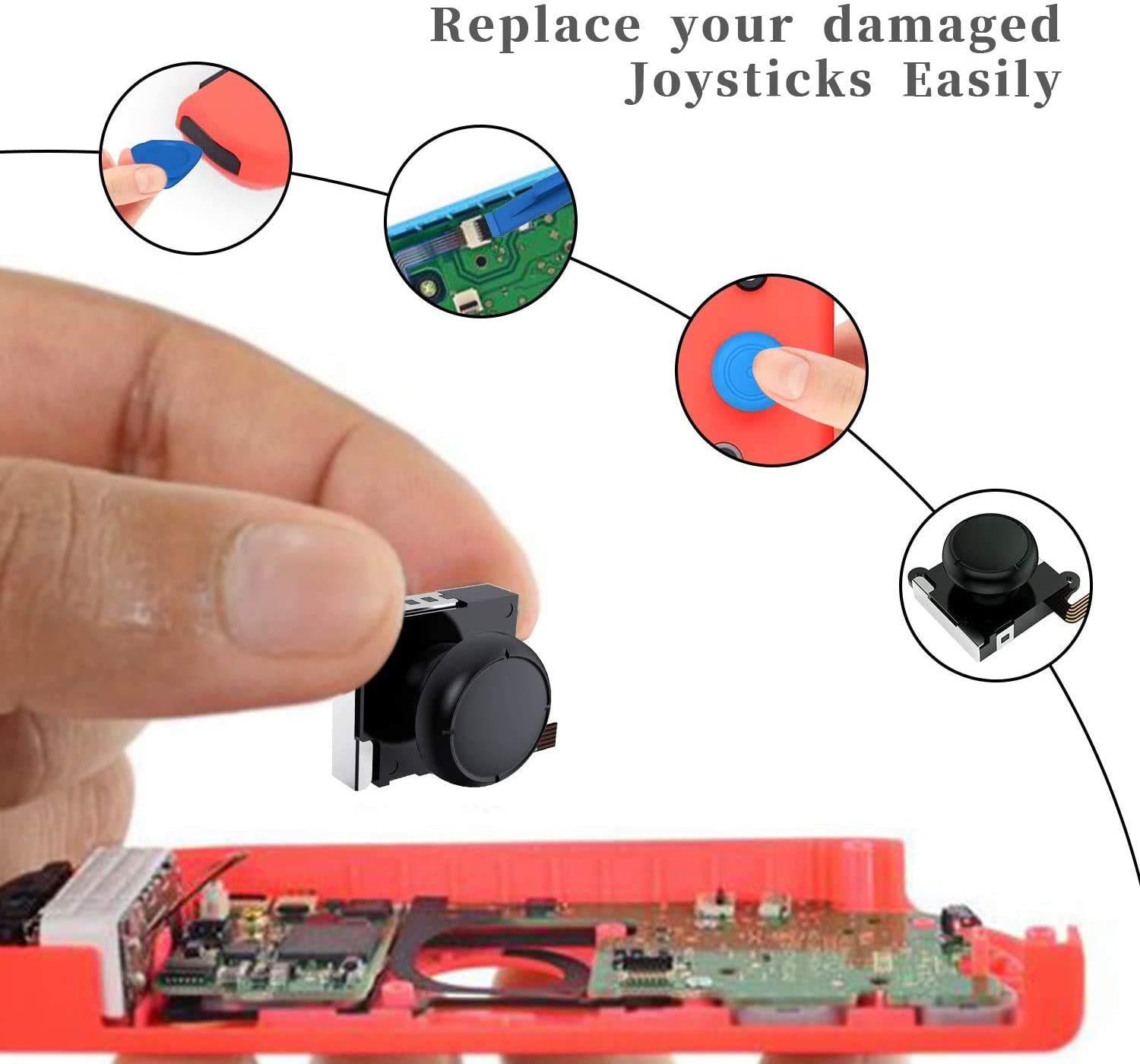 Kit de reparación de repuesto de Joystick NS Joycon 28 en 1, hebillas de Metal deslizantes izquierda y derecha para Nintendo Switch Lite/accesorios Oled