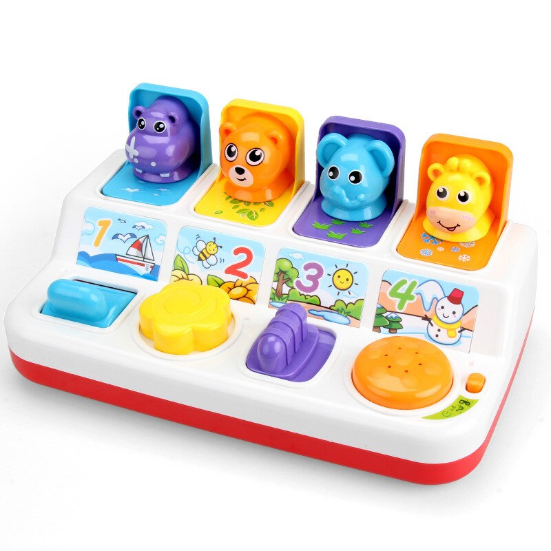 Boîte de commutation de jouets Pop-Up, boîte à boutons, boîte de peur au trésor, poupée intelligente pour bébé de 1 à 3 ans, jouet interactif